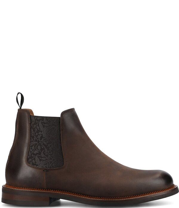 タフト メンズ シューズ ブーツ・レインブーツ チェルシーブーツ プリント チェルシー レザー Taft Mens Glen Leather Printed Goring Chelsea Boots