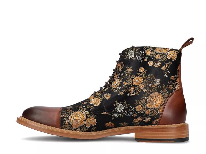 タフト メンズ シューズ ブーツ・レインブーツ キャップ TAFTJack Cap Toe Boot Eden BrownBlack Floral SatinLeather ブラック