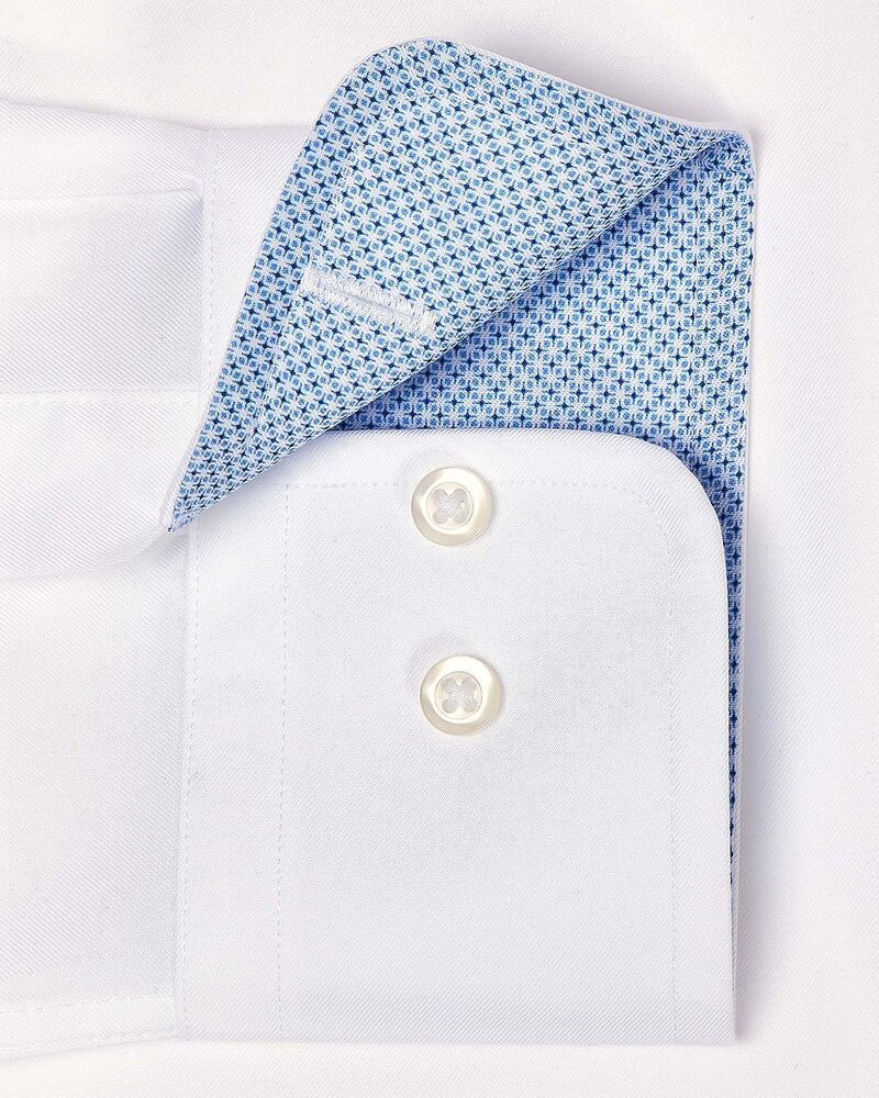 デイビッドドナヒュー メンズ トップス シャツ Davidonahue Trim Fitwill Solidresshirt White ホワイト