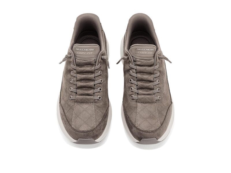 スケッチャーズ メンズ シューズ スニーカー Skechers Contour Foam Cozy Fit Calvoro HandsFree SlipIns Dark Taupe トープ