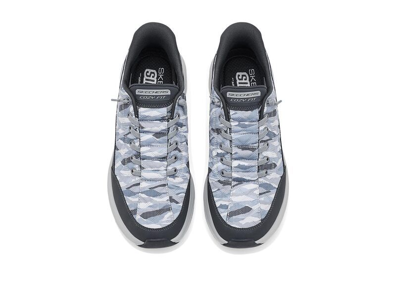 スケッチャーズ メンズ シューズ スニーカー Skechers Contour Foam Cozy Fit Compost HandsFree SlipIns GrayWhite ホワイト スケッチャーズ メンズ シューズ スニーカー Skechers Contour Foam Cozy Fit Compost HandsFree SlipIns GrayWhite ホワイト