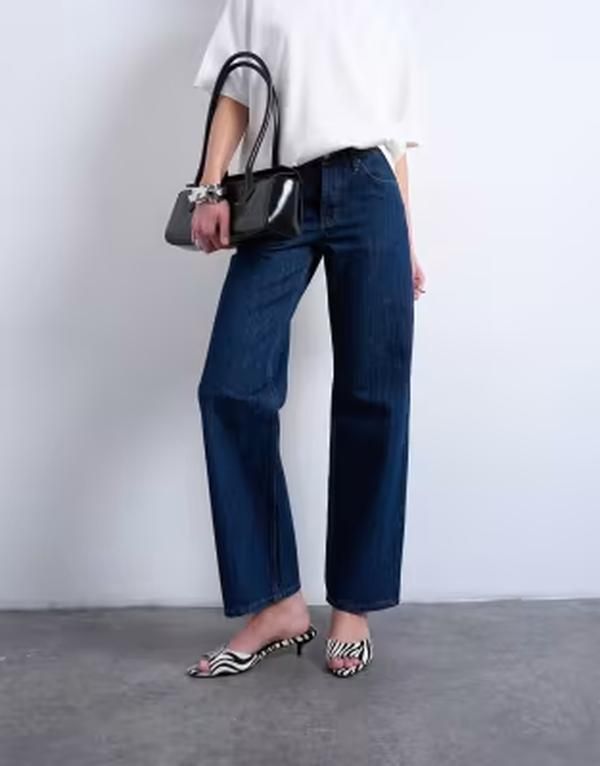 トップショップ レディース ボトムス デニムパンツ ストレート ローライズ ジーンズ Topshop Ember low rise straight leg jeans indigo rinse IN