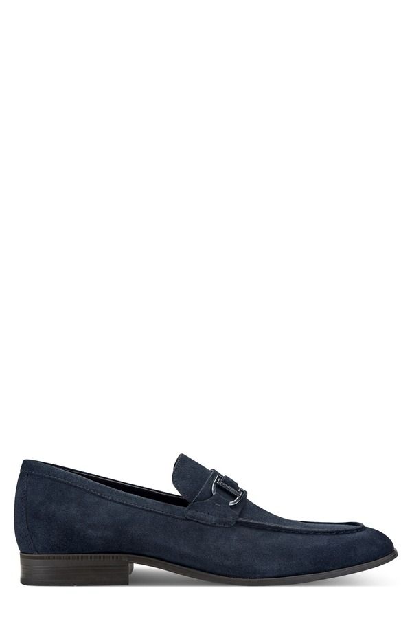ロックポート メンズ シューズ レザー ローファー Rockport Carlo Leather Loafer Dark Blue ブルー