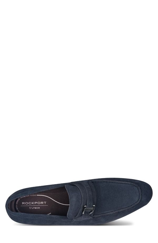 ロックポート メンズ シューズ レザー ローファー Rockport Carlo Leather Loafer Dark Blue ブルー