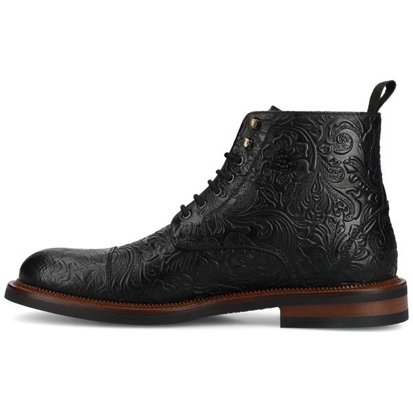 タフト メンズ シューズ ブーツ・レインブーツ TAFT Mens Rome Dress Boot Black Floral ブラック