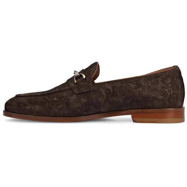 タフト メンズ シューズ ローファー TAFT Mens Russell Bit Loafer Chocolate Floral Suede チョコレート