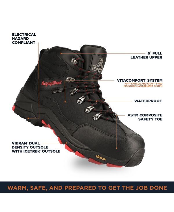 リフリジウェア メンズ シューズ ブーツ・レインブーツ RefrigiWear Mens Men s Black Widow Boot Waterproof AntiSlip and Insulate
