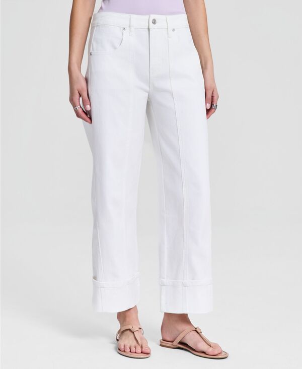 アンドノウディス レディース ボトムス デニムパンツ ジーンズ And Now This Womens High Rise Cuffed WideLeg Jeans White ホワイト