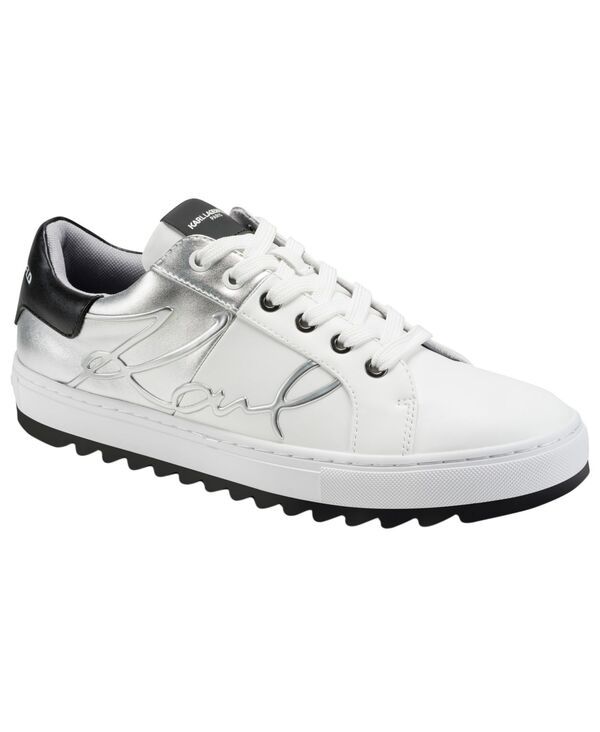 カール ラガーフェルド メンズ シューズ スニーカー レース KARLAGERFELD PARIS Karlagerfeld Mens LaceUp Sneakers WHITESILVER ホワイト