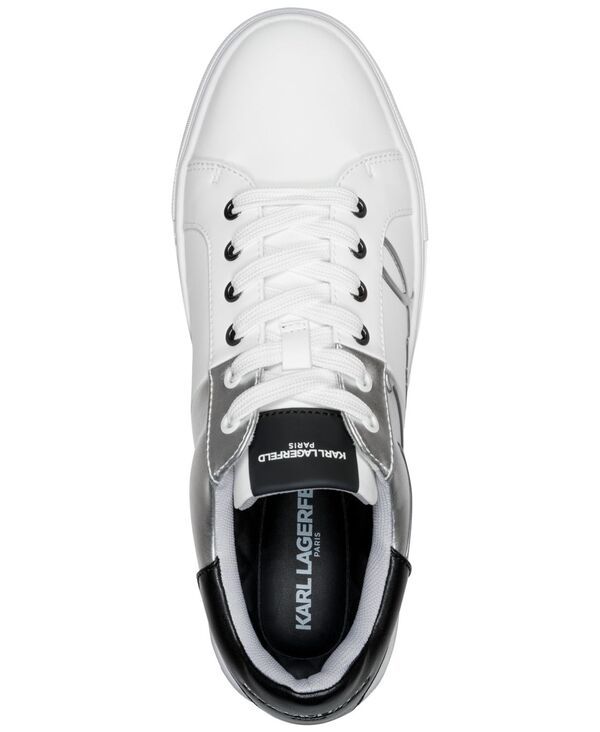 カール ラガーフェルド メンズ シューズ スニーカー レース KARLAGERFELD PARIS Karlagerfeld Mens LaceUp Sneakers WHITESILVER ホワイト