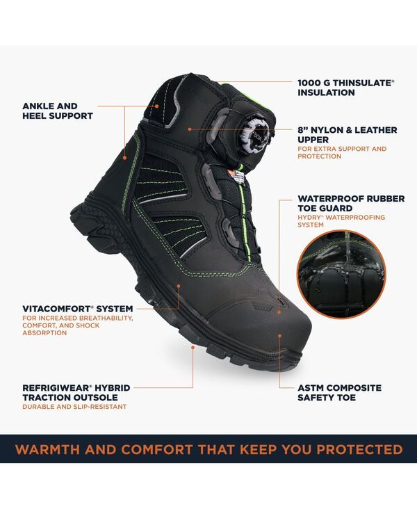 リフリジウェア メンズ シューズ ブーツ・レインブーツ RefrigiWear Mens Men s Extreme Hiker Waterproof Insulated Freezer Boots