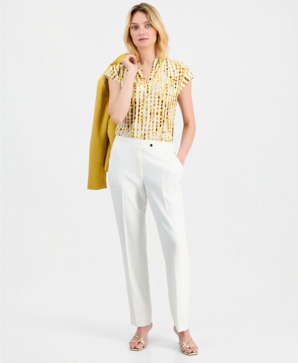 カスパール レディース ボトムス カジュアルパンツ ストレート プチ Kasper Womens Mid Rise Straight Leg Pants Regular Petite Vanilla カスパール レディース ボトムス カジュアルパンツ ストレート プチ Kasper Womens Mid Rise Straight Leg Pants Regular Petite Vanilla