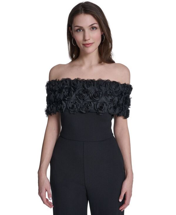 エリザジェイ レディース トップス ジャンプスーツ 半袖 Eliza J Womens OffTheShoulder ShortSleeve Jumpsuit Black ブラック エリザジェイ レディース トップス ジャンプスーツ 半袖 Eliza J Womens OffTheShoulder ShortSleeve Jumpsuit Black ブラック