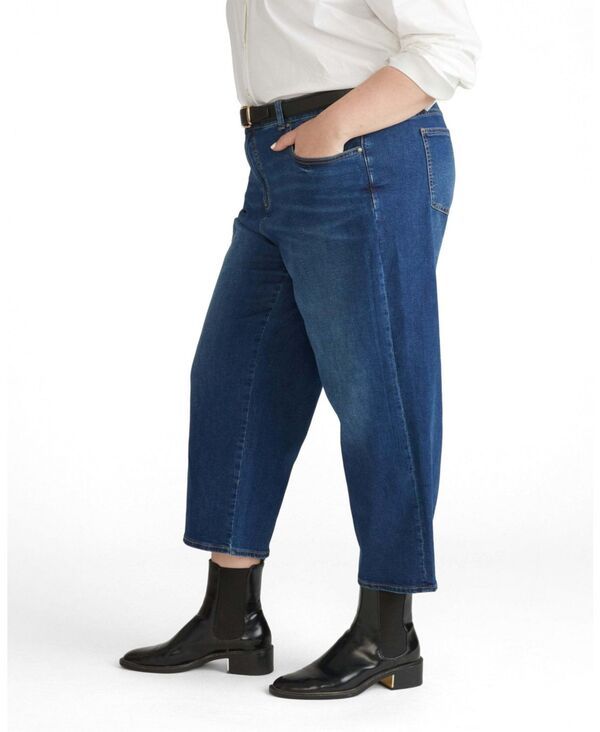 ユニバーサル スタンダード レディース ボトムス デニムパンツ ジーンズ Universal Standard Womens Bae Boyfriend Crop Jeans Naval blue w