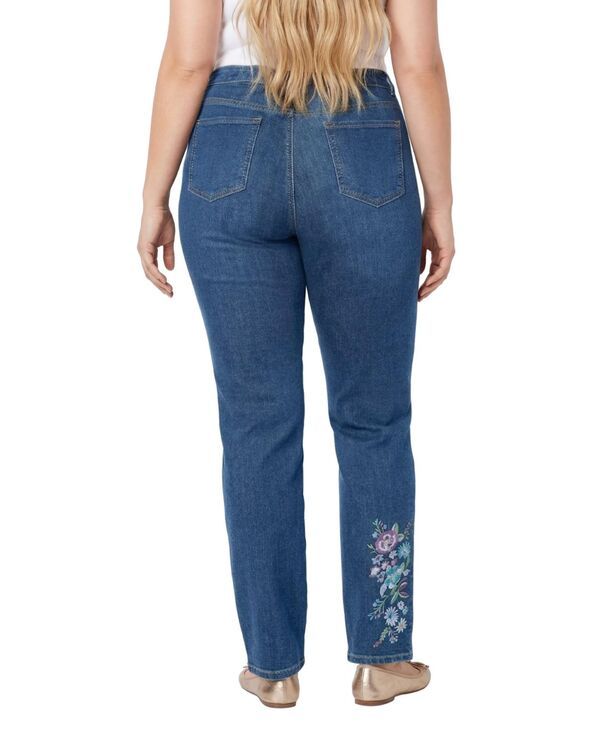 ウーマン ウィズイン レディース ボトムス デニムパンツ ストレート ジーンズ Woman Within Womens Within Straight Leg Stretch Denim Five P