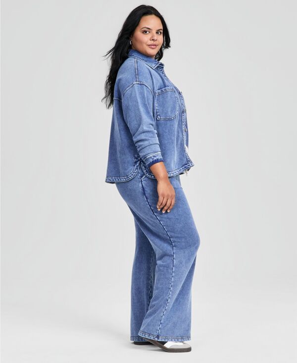 アンドノウディス レディース ボトムス カジュアルパンツ パイル デニム And Now This Womens FauxDenim French Terry WideLeg Pants Denim
