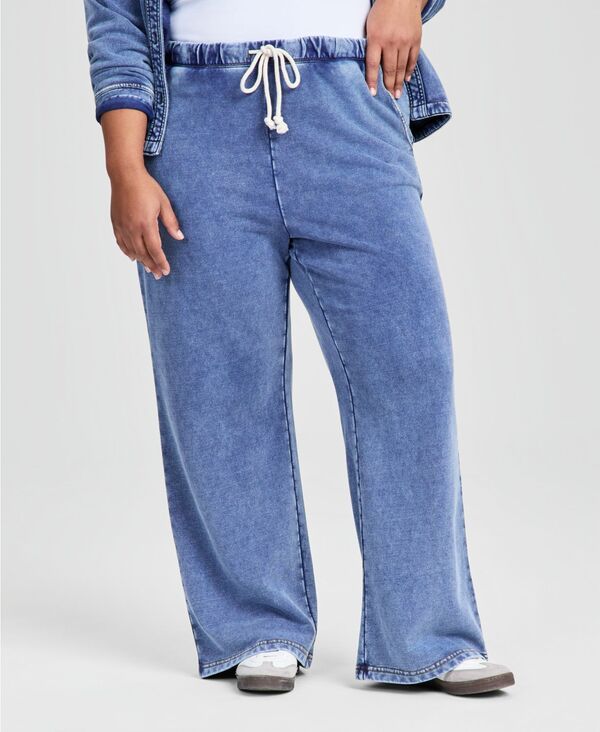 アンドノウディス レディース ボトムス カジュアルパンツ パイル デニム And Now This Womens FauxDenim French Terry WideLeg Pants Denim