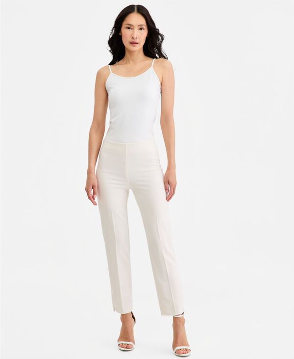 アンクライン レディース ボトムス カジュアルパンツ アンクル Anne Klein Womens PullOn StraightLeg Ankle Pants White Dove ホワイト アンクライン レディース ボトムス カジュアルパンツ アンクル Anne Klein Womens PullOn StraightLeg Ankle Pants White Dove ホワイト