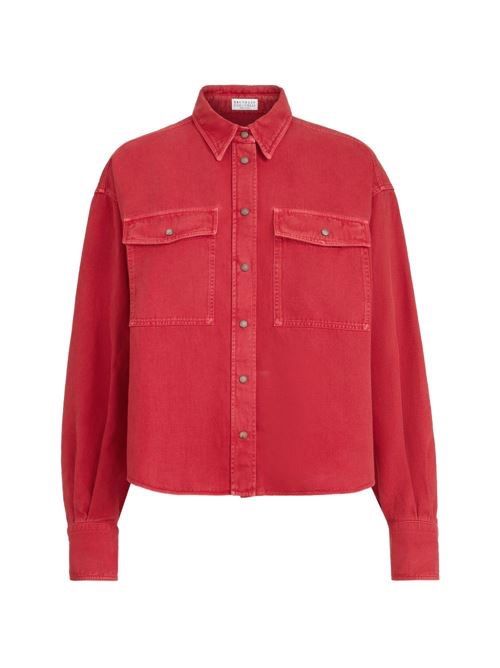 BRUNELLO CUCINELLI コットンリネンブレンドシャツ 送料無料