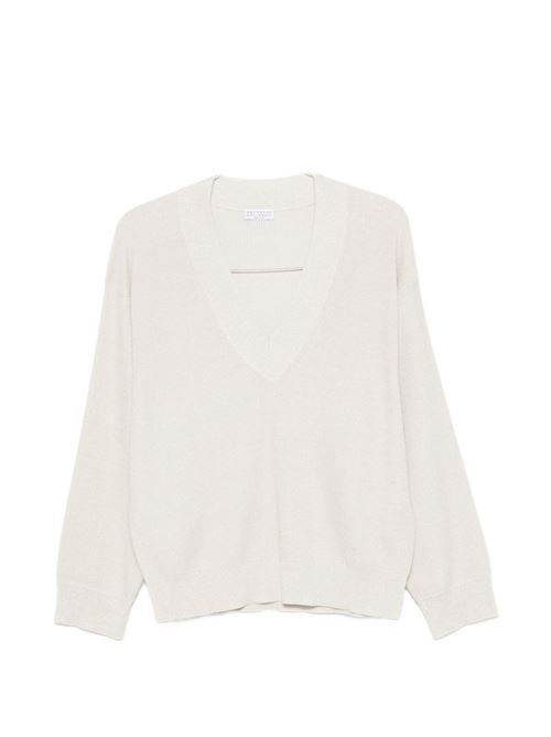 BRUNELLO CUCINELLI コットン Vネックセーター 送料無料