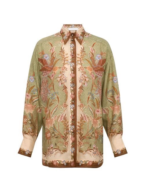 ZIMMERMANN INDRA プリント シルク シャツ 送料無料