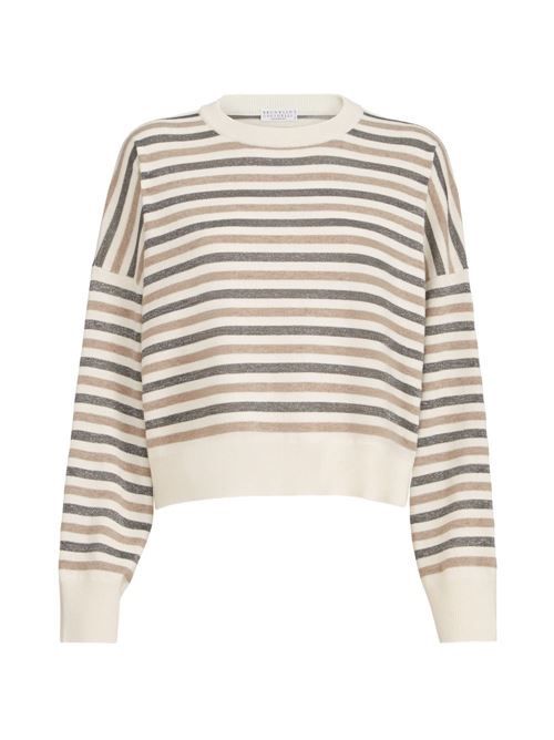 BRUNELLO CUCINELLI ストライプ カシミア セーター 送料無料