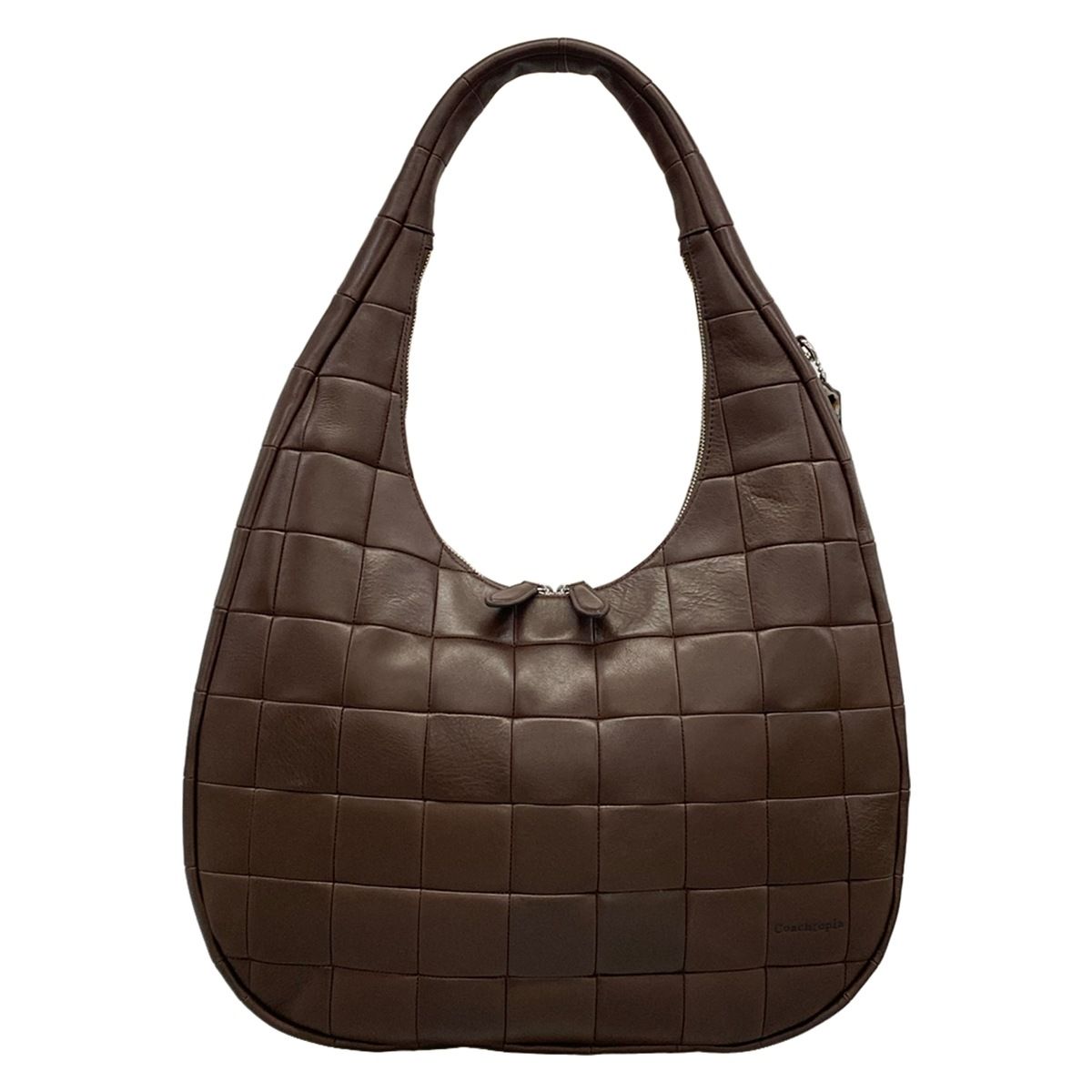 Coachtopia(コーチトピア) ショルダーバッグ美品 - CCM66 ダークブラウン チェック柄 レザー