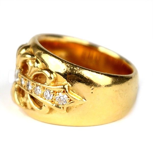 CHROME HEARTS 銀座店 クロムハーツ 22K オールド フローラルクロス パヴェダイヤ リング 指輪 メンズ ゴールド 約16号 103470 CHROME HEARTS 銀座店 クロムハーツ 22K オールド フローラルクロス パヴェダイヤ リング 指輪 メンズ ゴールド 約16号 103470