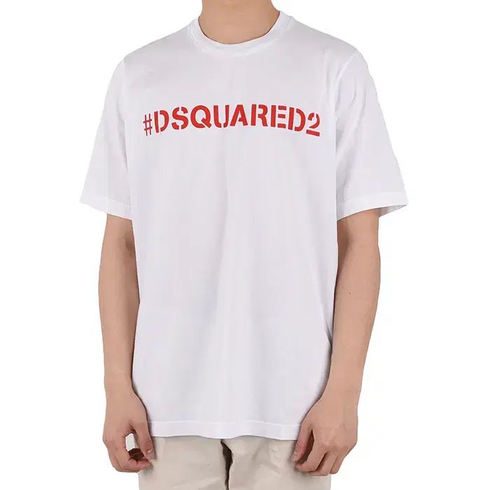 DSQUARED2 ディースクエアード2 メンズ ロゴ プリンティング Tシャツ 白 S74GD0535