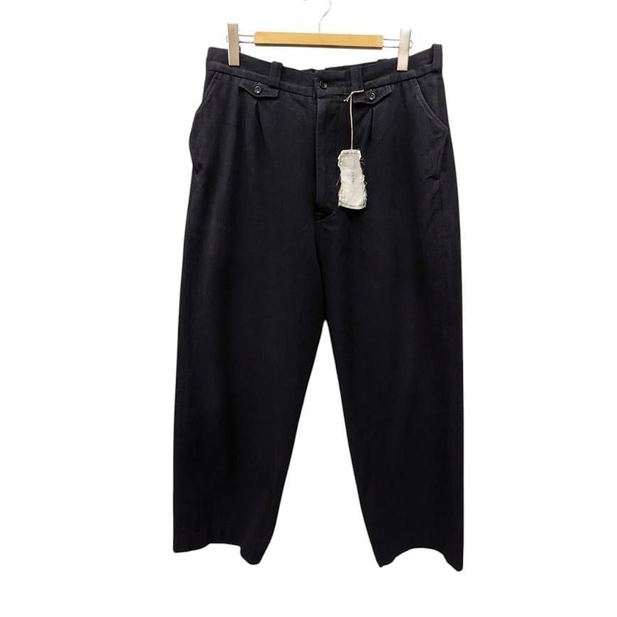 Kaval ワイドクロップドパンツ ブラック 日本製 コットンパンツ Kaval カヴァル Front Tuck Trousers タックパンツ スラックス