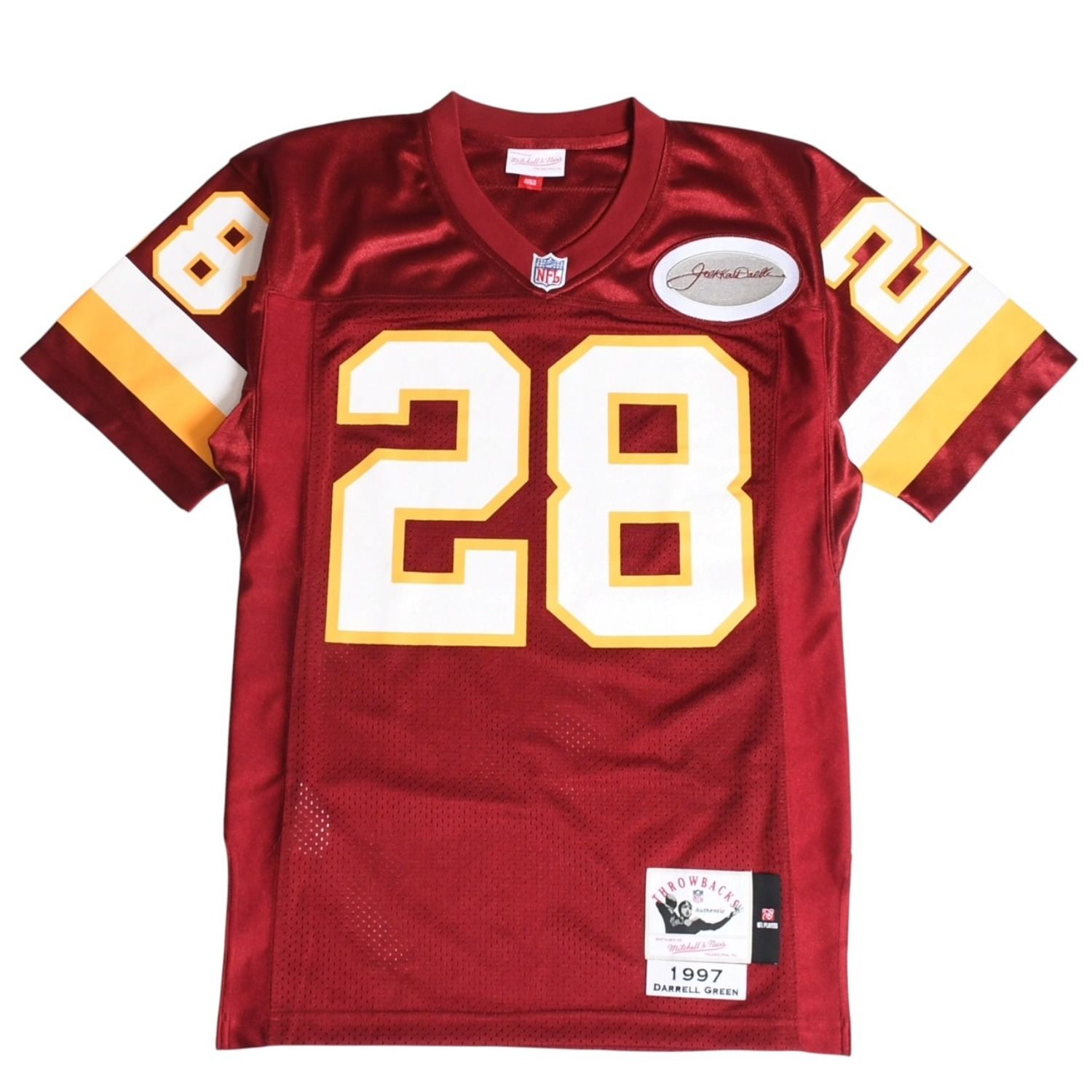 NFLレッドスキンズ ミッチェル＆ネス 刺繍 アメフトゲームシャツ ユニフォーム 新品同様品 Mitchell&Ness ミッチェルアンドネス NFLワシントンレッド