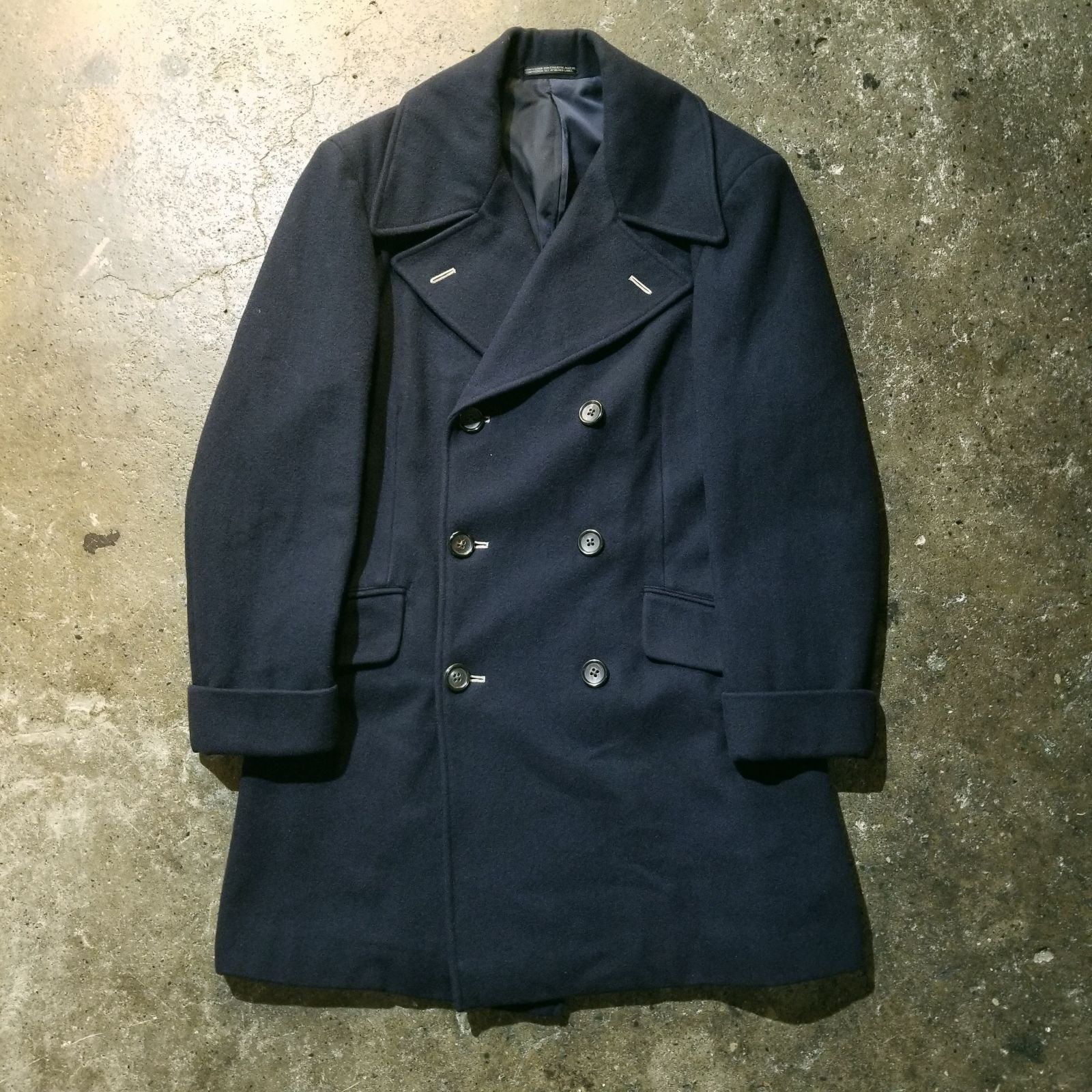 【激レア】80s　ヨウジヤマモト　プールオム　ウール　ダブルジャケット　コート Yohji Yamamoto POUR HOMME 80s Pコート M ヨウジヤマモトプールオム