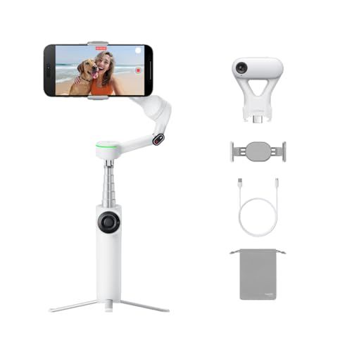 Insta360 Flow 2 Pro AIトラッカーキット ホワイト - 業界初のAI搭載スマホジンバル（Apple DockKit対応）、画期的な360度パン追跡、フリーティルト、内蔵三脚/自撮り棒、Vlog/旅行用ポータブルスタビライザーry