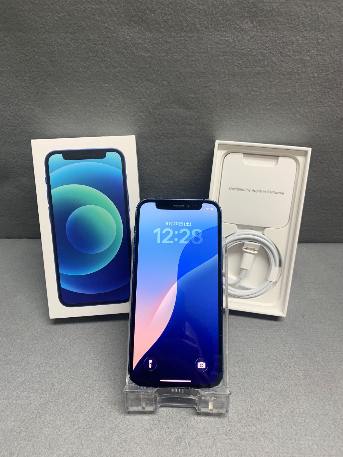 美品中古 Appleストア版 SIMフリー iPhone12 mni 64GB ブルー色