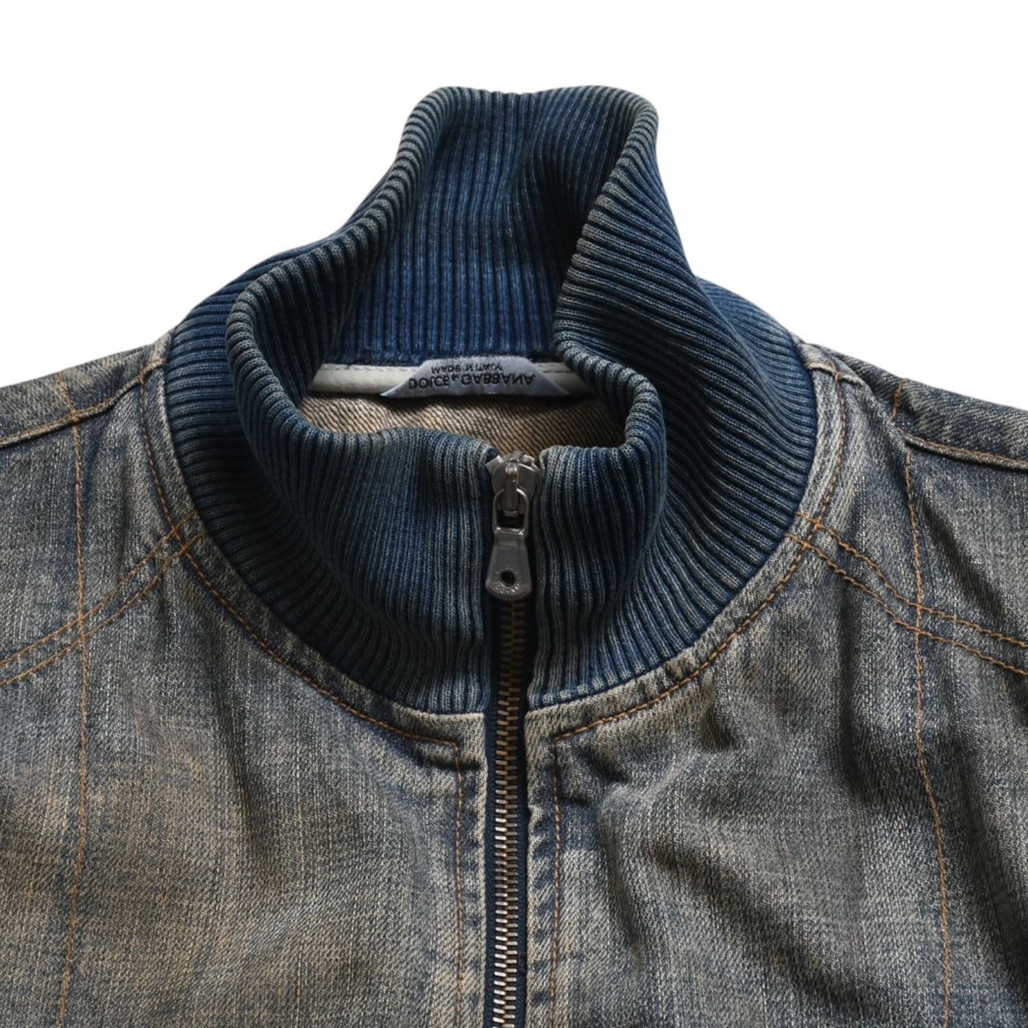 DOLCE & GABBANA ドルチェ&ガッバーナ NAVY Hybrid Leather & Denim