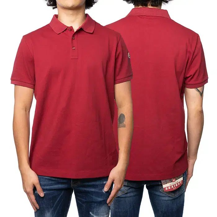 MONCLER（モンクレール）ロゴパッチ カワカラ バイカラー ポロ半袖Tシャツ 8A70510 84556