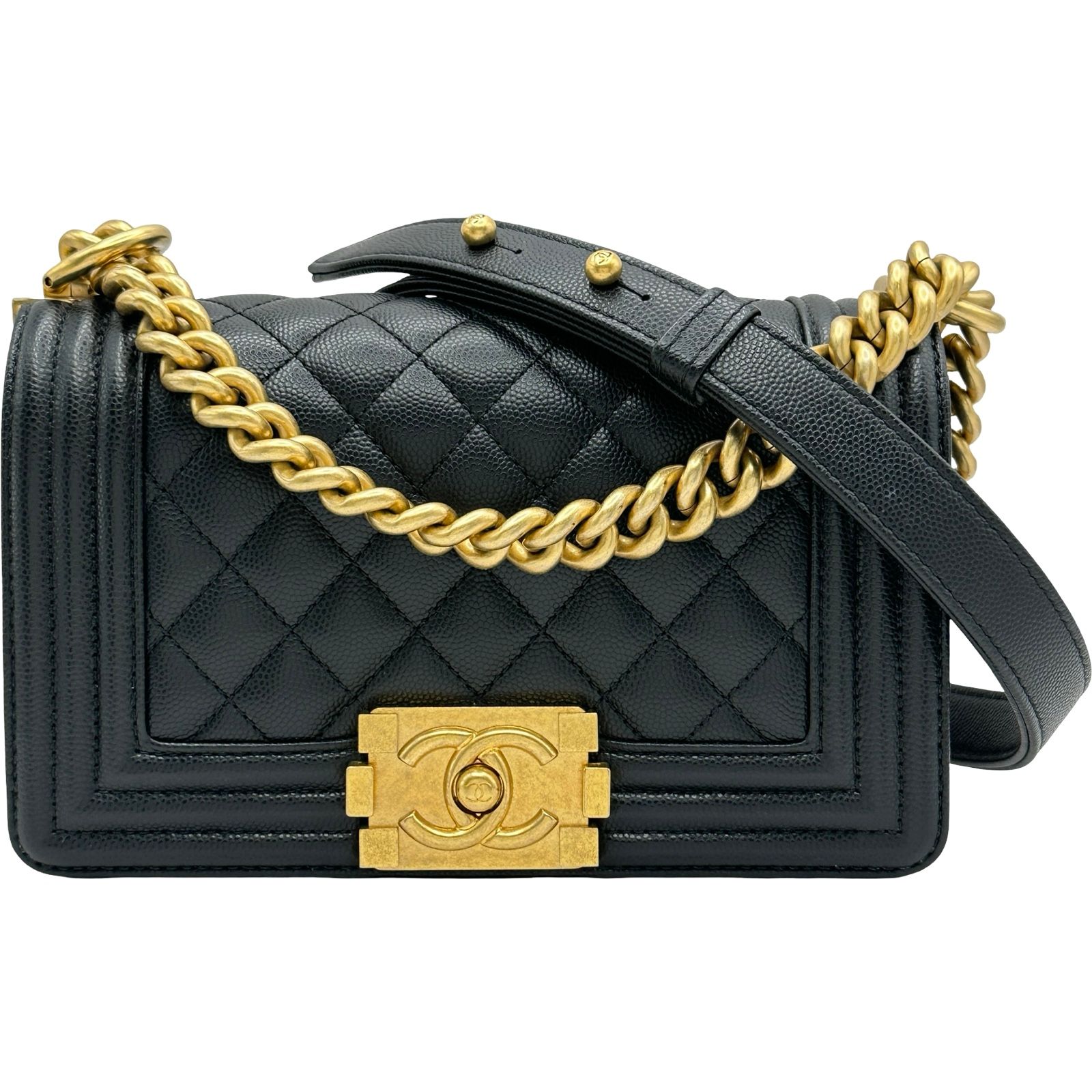 シャネル CHANEL ボーイシャネル20 A67085 ブラック/ゴールド金具 キャビアスキン レディース ショルダーバッグ