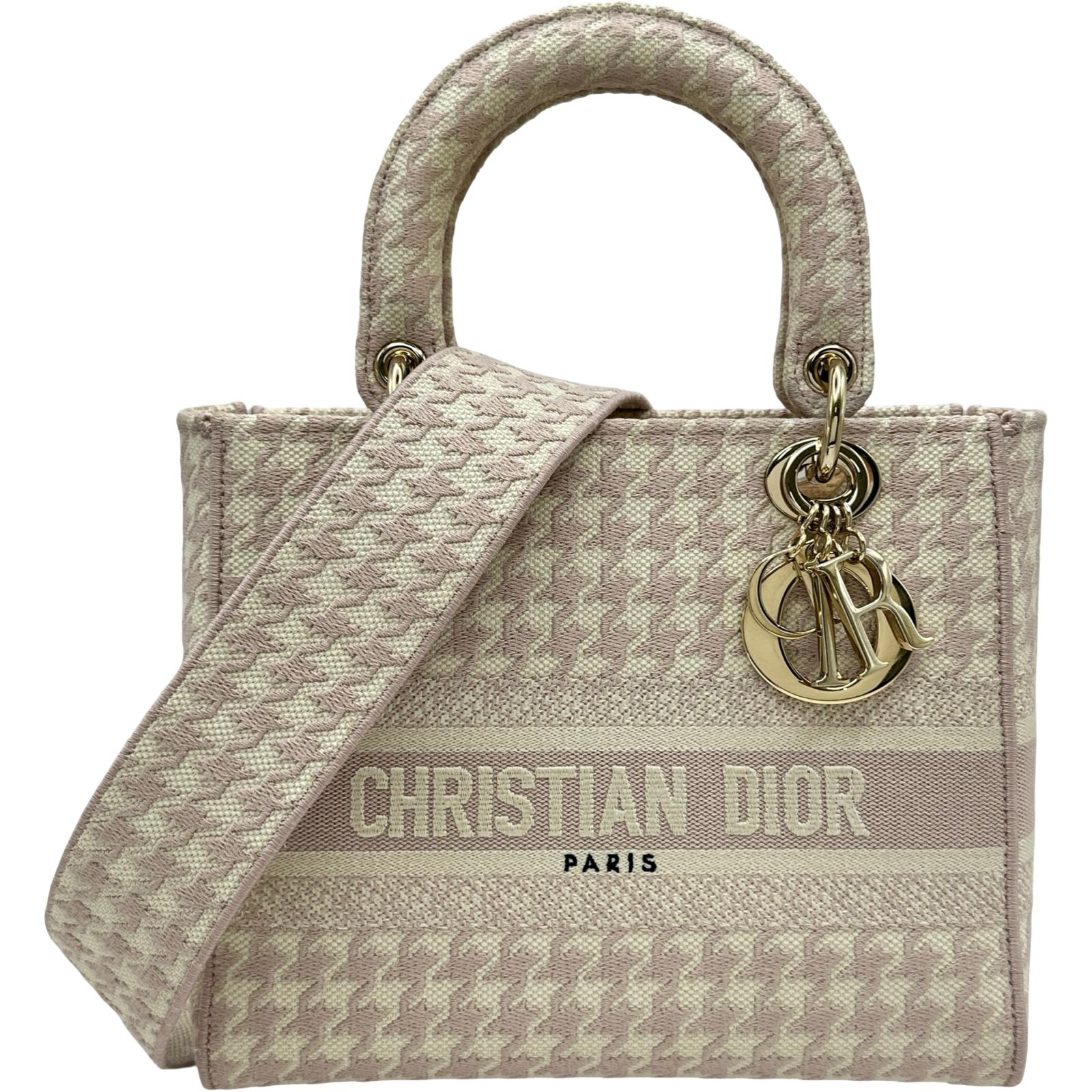 クリスチャン・ディオール Christian Dior レディディオール ミディアム ピンク キャンバス レディース ショルダーバッグ