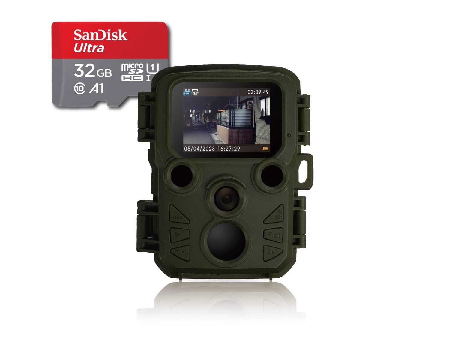 ハンファQセルズジャパン 【国内メーカー品】 Full HD 防犯カメラ トレイルカメラ 小型 屋外 防水 防塵 IP66対応 1080p対応 モーションのみ 赤外線LED 監視カメラ 動体検知 人感センサー 夜間対応 電池式 自動上書き録画 1f4ca653