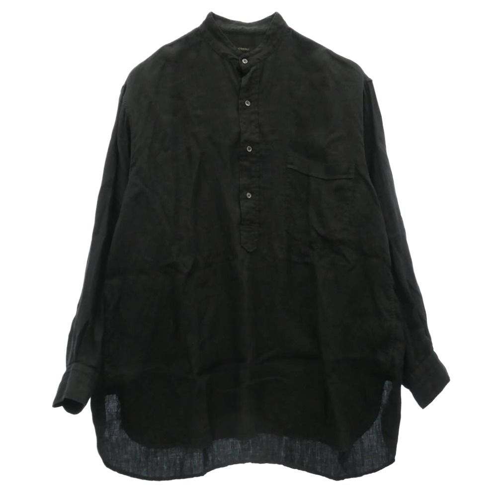 COMOLI コモリ 24SS Z01-02019 リネンW クロス プルオーバー シャツ ブラック系 3【中古】