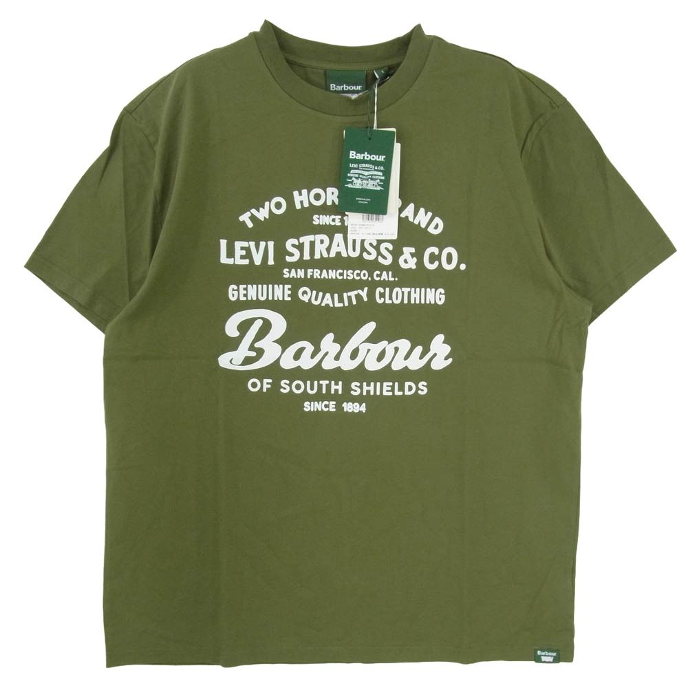 Barbour バブアー Levi's リーバイス 252MTS1513 × Levi's リーバイス グラフィック プリント 半袖 Tシャツ カーキ系 L【新古品】【未使用】【中古】