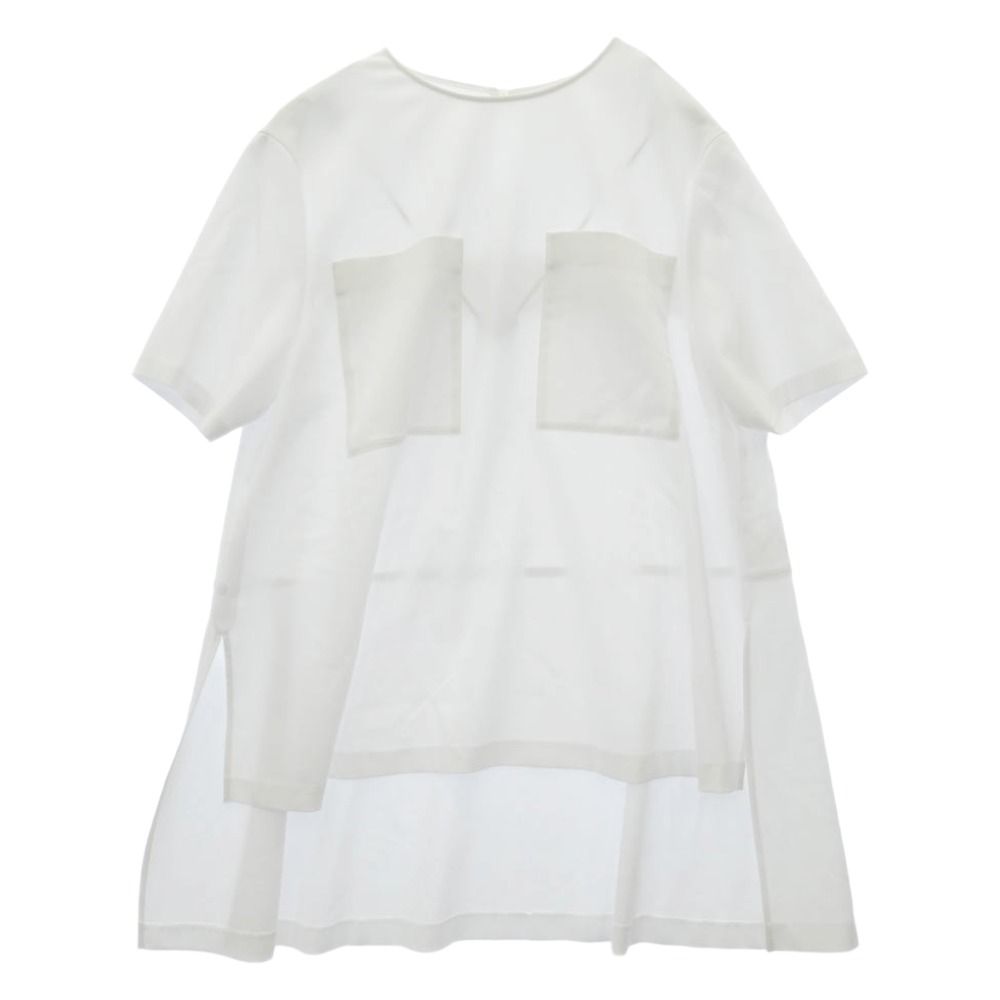 ADORE アドーア 23SS ハイツイスト 2WAY ブラウス 半袖 ホワイト系 38