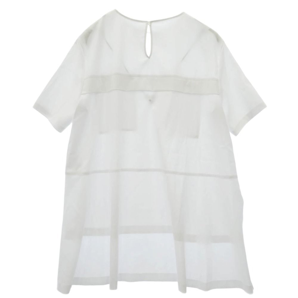 ADORE　ハイツイスト2WAYブラウス(38)定価35200円【美品】 ADORE アドーア 23SS ハイツイスト 2WAY ブラウス 半袖 ホワイト系 38