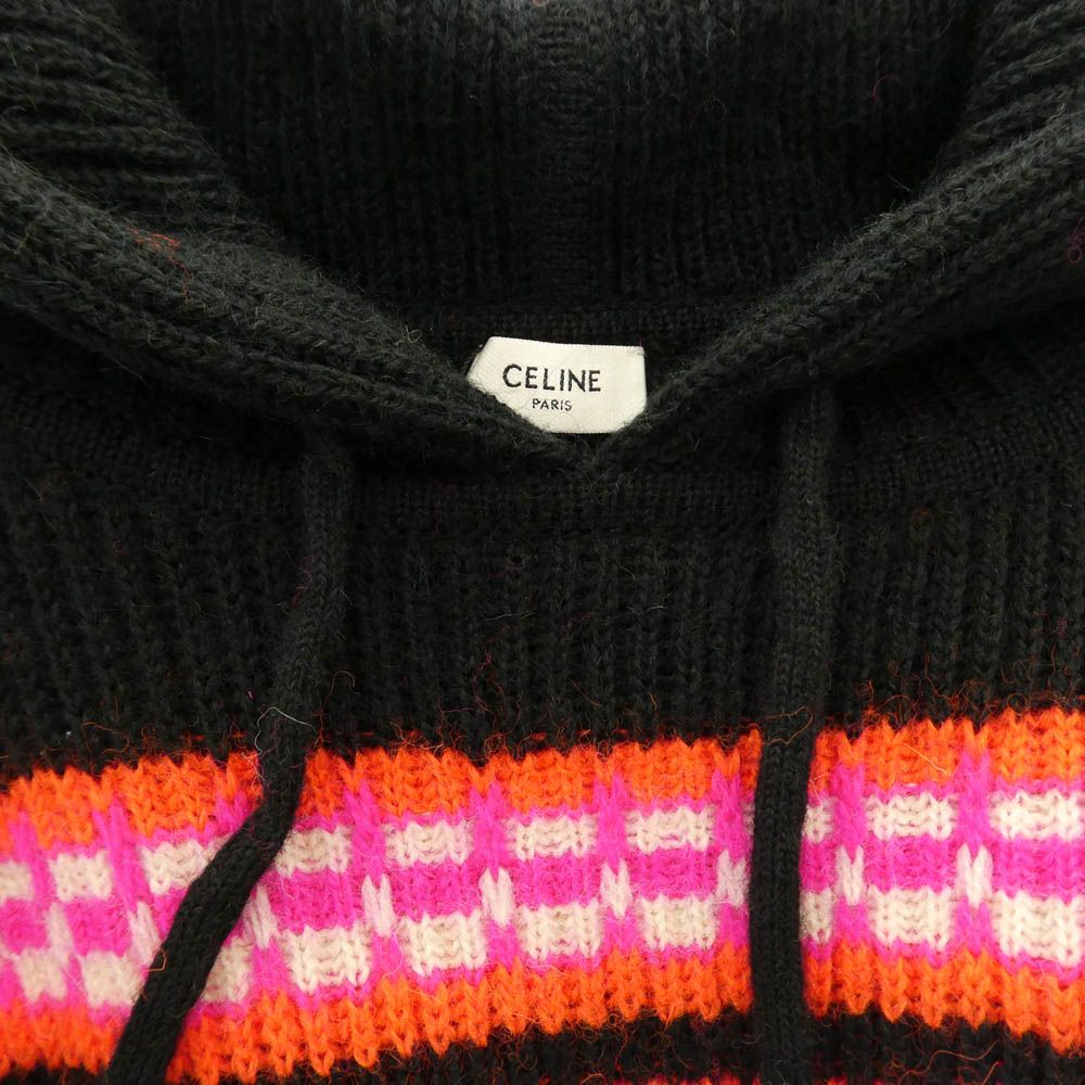 メルカリ便♡CELINE♡セリーヌ♡ジャガード ボアシーツ♡ロゴ刺繍♡雪の結晶 CELINE セリーヌ 22AW 2AC23579S Ski Jacquard Hooded Wool Knit