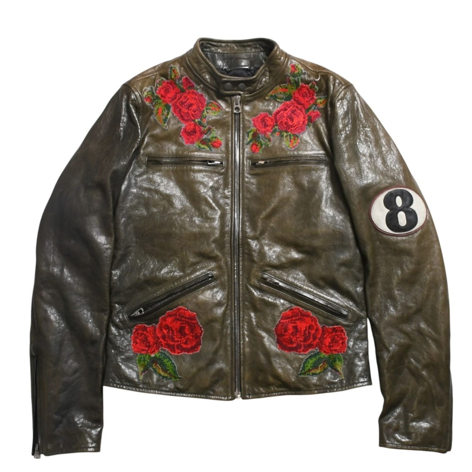 【ドルチェ＆ガッバーナ】ラムスキン　ジャケット　サイズ：48　ドルガバ DOLCE & GABBANA ドルチェ&ガッバーナ シルク ラムスキン レザー