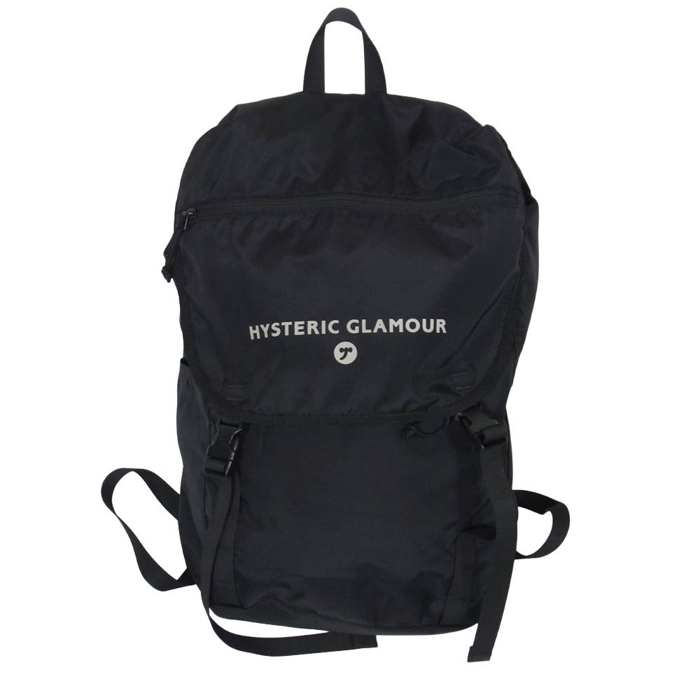 Hysteric Glamour ロゴプリント バックパック HYSTERIC GLAMOUR ヒステリックグラマー ロゴ フラップ ナイロン