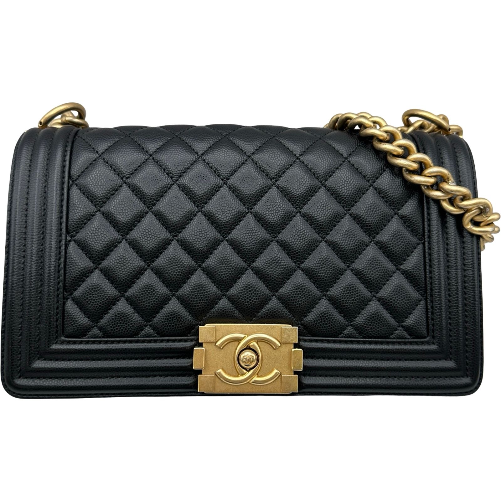シャネル CHANEL ボーイシャネル25 A67086 28番台 ブラック ゴールド金具 キャビアスキン レディース ショルダーバッグ