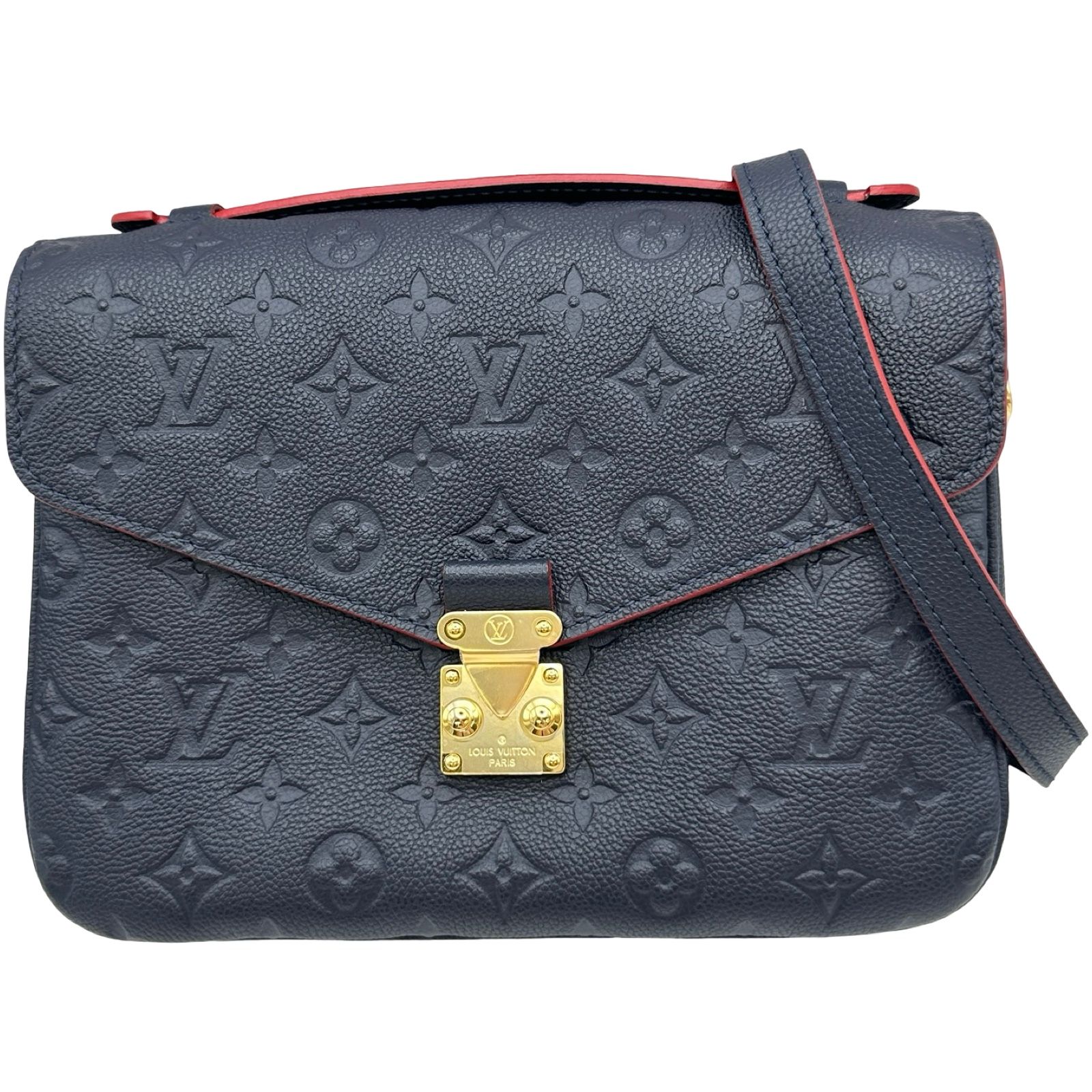 ルイ・ヴィトン LOUIS VUITTON ポシェット・メティスMM M44071 ネイビー/レッド モノグラム・アンプラント レディース ショルダーバッグ
