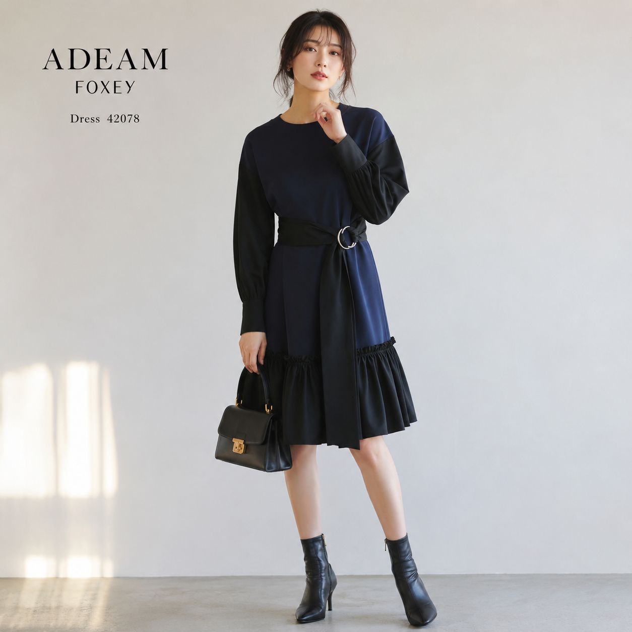 未使用に近い / 上品に映える異素材デザイン】ADEAM FOXEY