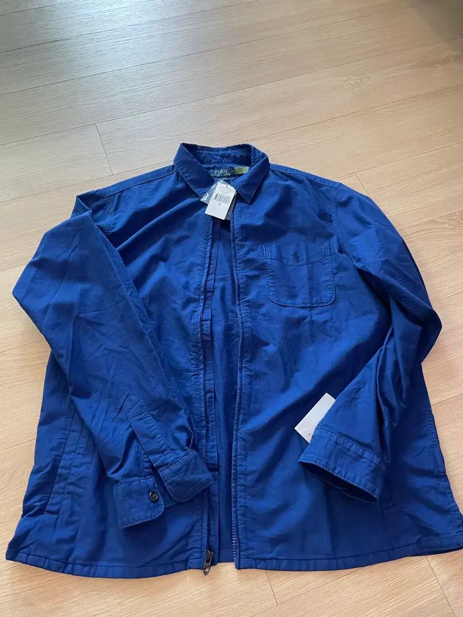 ポロ ブルー ジップアップ シャツ XL